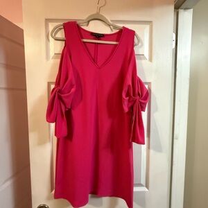 Boston Proper Pink Cold Shoulder Dress